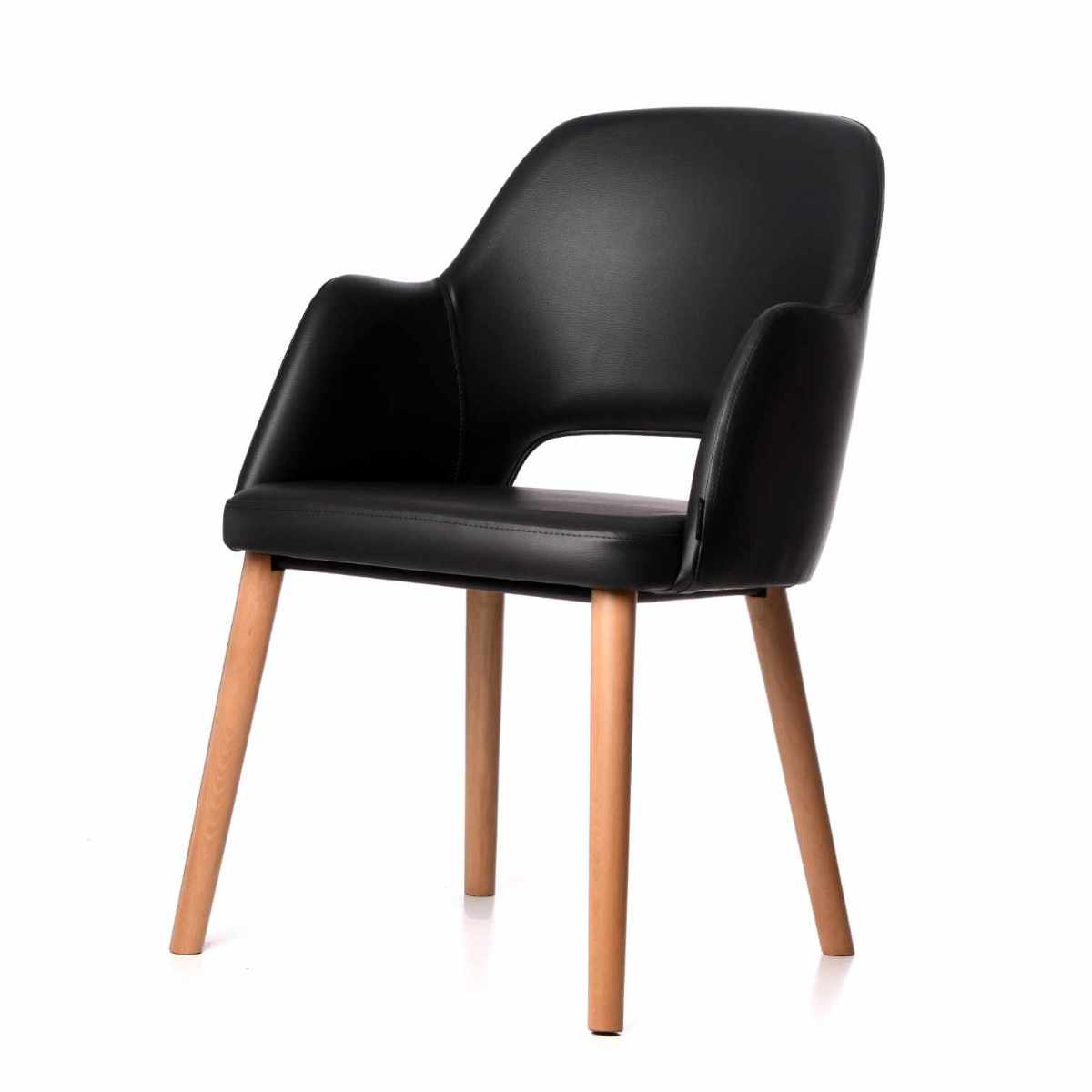 Sorbet Chair - Black with natural legs